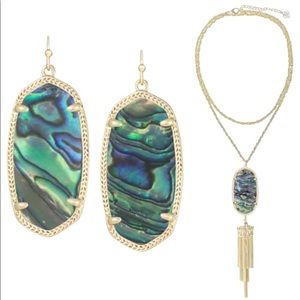 Kendra Scott abalone Rayne and Elle set